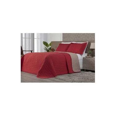 Imagem de Cobre Leito Dupla Face Premium Queen Vermelho /Cáqui - Vigui