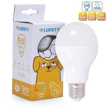 Imagem de Lâmpada De Led E27 Bivolt 9,5w 3000k Luz Quente Lumity