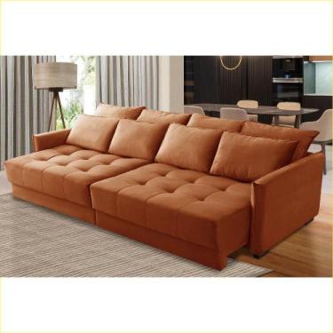 Imagem de Sofá Cama Retrátil e Reclinável 2,10m com Molas Catarina Veludo Terrac