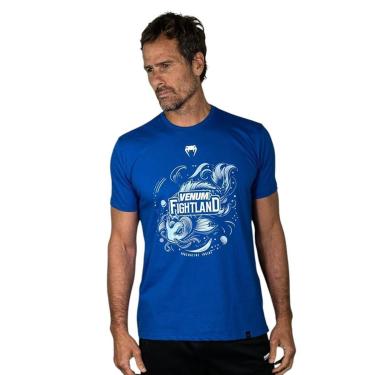 Imagem de Camiseta Venum Fightland Azul Navy - M-Masculino