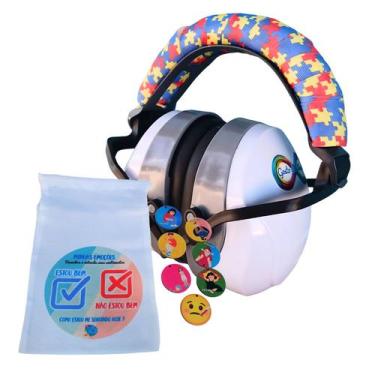 Imagem de Abafador de Som Infantil Acolchoado para Autistas 26 dB Colorido - Col