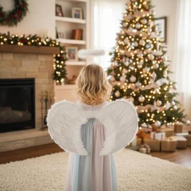 Imagem de Fantasia De Anjo Infantil C/ Asa e Aureola Querubim Cúpido - CM Presen