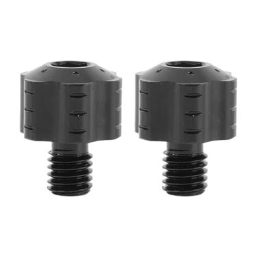 Imagem de Akozon 2pcs Motocicleta Espelho Retrovisor Adaptador Parafusos, Liga de Alumínio Anti-derrapante Rosca Conversor Parafusos para Moto Espelho Montagem, Universal Fit (BLACK)