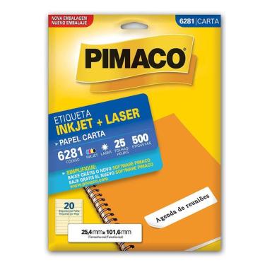 Imagem de Etiqueta inkjet/laser carta 6281 com 25 folhas Pimaco