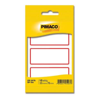 Imagem de Etiqueta escolar sem pauta e tarja OP3578 15 unid Pimaco