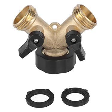 Imagem de Jardim Mangueira Splitter 3/4 de Polega Heavy Duty Latão Y Tipo Rega Conector Distribuidor com Válvulas Ajustáveis para Outdoor Indoor Jardinagem Gramado Irrigação Durável