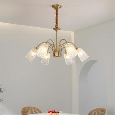 Imagem de Lâmpada Pingente Candelabro LED De Latão Com Estilo Luxuoso Americano E Retro: Design Criativo Para Sala De Estar, Restaurante, Quarto, Estudo, Villa, Hotel E Café (J 6 luzes)