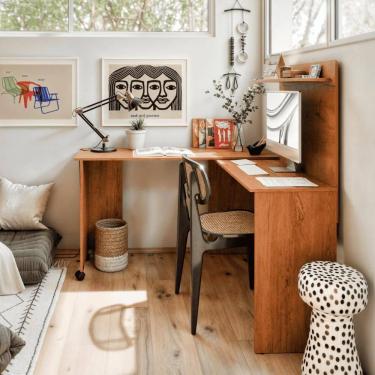 Imagem de Escrivaninha Para Escritorio Em L Algarve Freijo