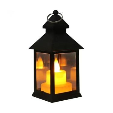 Imagem de Lanternas de Vela e Lamparinas Decorativas Lâmpadas Led vela luz para festa de jantar(1,PRETO)