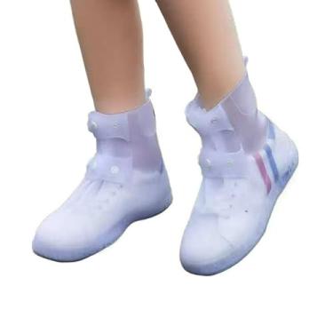 Imagem de Capas De Sapato De Chuva De Silicone Para Motocicleta E Bicicleta Com Tubo Alto(transparente,44-45)