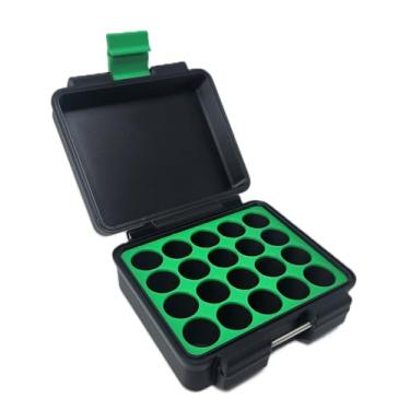 Imagem de Estojo de armazenamento de frascos impresso em 3D - Estojo de armazenamento de frascos de 3 ml - Estojo rígido seguro para congelador de peptídeos para casa, geladeira, viagens (preto/verde, 20