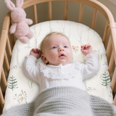 Imagem de 2/3 peças capa de trocador de fraldas de algodão com tiras elásticas macia, respirável, confortável, estável, trocador de fraldas, capa de lençol para crianças em casa (2 peças)