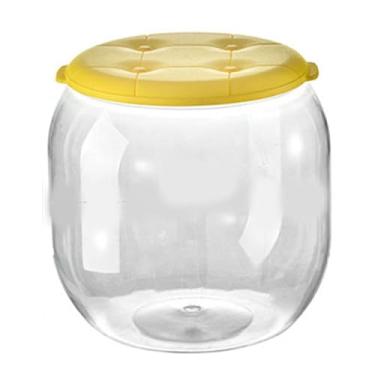 Imagem de Banqueta de armazenamento transparente design espesso caixa redonda multifuncional para brinquedos infantis, material plástico premium para entrada de sala de estar em casa (amarelo)