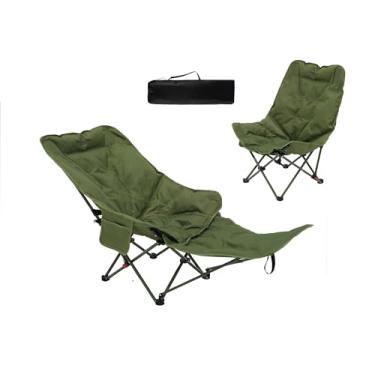 Imagem de Berço e cadeira dobrável de dupla finalidade com apoio para os pés removível para adultos, cadeira de dormir ajustável fácil de montar com bolsa de transporte para pesca, caminhadas, viagens, casa