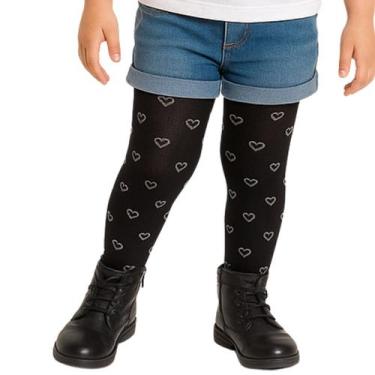 Imagem de Meia Calça Algodão Fio 80 Infantil Selene, M, Preto