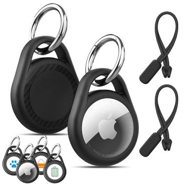 Imagem de Capa com suporte de Airtag com chaveiro, chaveiro à prova d'água para AirTag