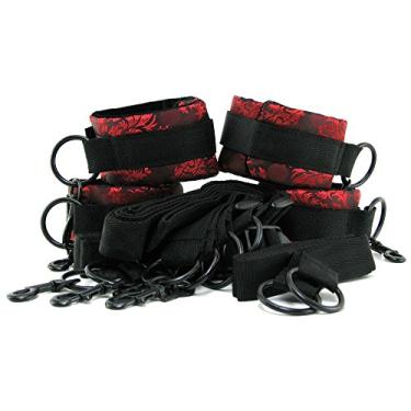 Imagem de CalExotics Escândalo Restrições de Cama – Algemas de Bondage de Luxo e Tornozelo para Casais – Brinquedos BDSM para Casais – Preto