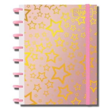 Imagem de Caderno Capa Dura Com Discos Feminino 10 Matérias 160 Folhas Pautadas De Tamanho A4-27,5 * 20 CM (ESTRELA 5 PONTOS)