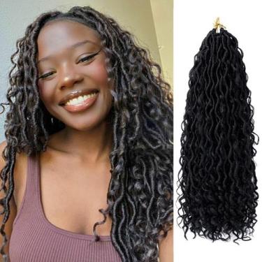 Imagem de Extensões de cabelo sintéticas YESEGO Goddess Locs 18 cm, 6 pacotes