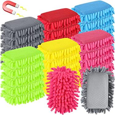 Imagem de Sherr 30 peças de borrachas secas felpudas de microfibra a granel apagador magnético de quadro branco lavável colorido quadro de giz marcadores de giz casa escola sala de aula material de escritório