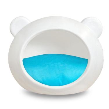 Imagem de Casa Cama Toca Pet Cachorro E Gato Luxo Com Almofada Azul M