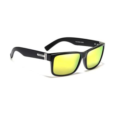 Imagem de Óculos de Sol KDM Armação Minimalista UV400 Polarizados, Design Italiano, Estilo Esportivo + Box (Amarelo)