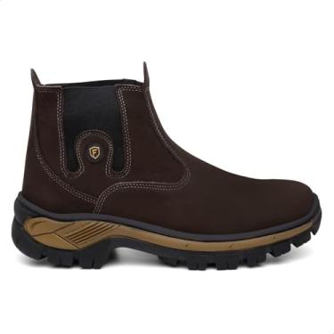 Imagem de Bota Masculina Botina em Couro Impermeável Coturno Palmilha Gel Confortável