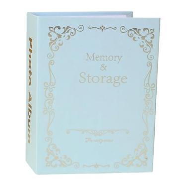 Imagem de UGPLM Álbum de fotos 4x6 com 100 bolsos, prateleira para presentes, fotografia, 50 páginas, livro de imagens, faça você mesmo, livro de memórias de bebê, Azul Claro