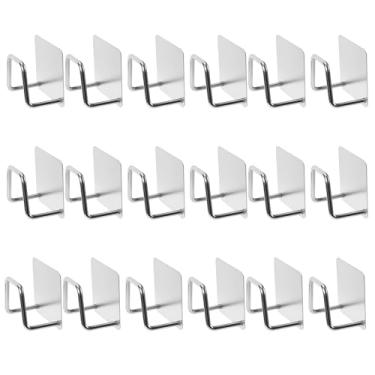 Imagem de SINJEUN 18 peças de suporte para tábua de cortar sob o armário, suporte de tábua de corte para organizador, tábua de cortar sob a prateleira de aço inoxidável, prata