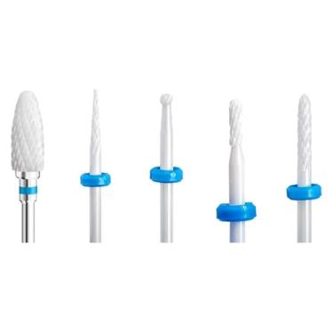 Imagem de 5 peças de cerâmica para arte de unhas, cortador rotativo, aparelho de limpeza para manicure, acessórios de máquina de trituração de unhas, ferramenta de gel de unha