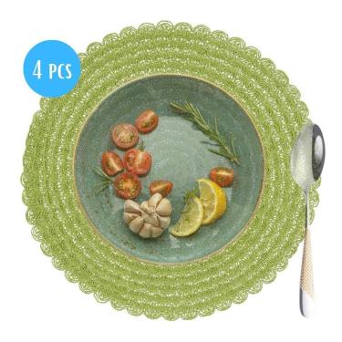 Imagem de Jogo Americano 4 Lugares Redondo Sousplat Mesa Posta 38Cm