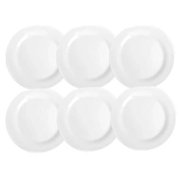 Imagem de Jogo De 06 Pratos Rasos Branco 27 Opaline Vidro
