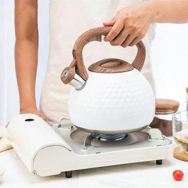 Imagem de Chaleiras elétricas de aço inoxidável assobiando chaleira de chá fogão