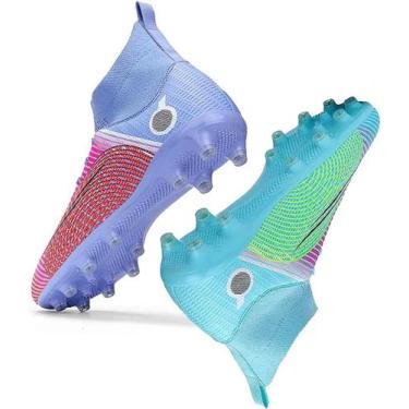 Imagem de Tênis de futebol masculinos de futebol com pontas longas, couro e borr