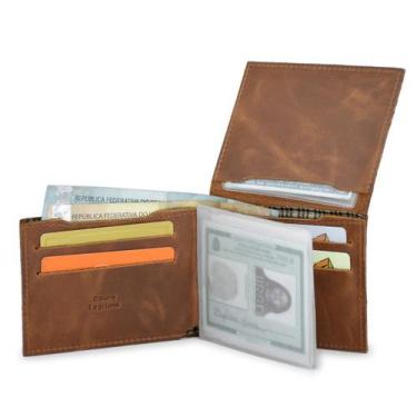 Imagem de Carteira Porta Documentos/rg Com abertura Em L Couro legitimo - NoBran
