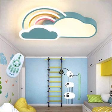 Imagem de Luminária de teto LED moderna com desenho animado, arco-íris, nuvem, controle remoto, luminária de teto regulável, abajur de acrílico, quarto, cozinha, iluminação criativa de teto, lâmpada d