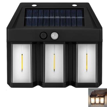 Imagem de Luminaria Solar LED Filamento Arandela Sensor de Presença Movimento Ambiente Externo Iluminaçao Jardim Quintal Garagem