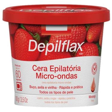Imagem de Depilflax Cera Depilatória Micro-Ondas Morango 100g
