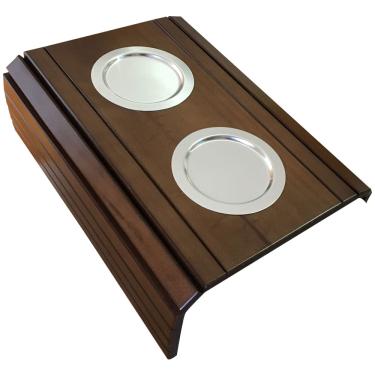 Imagem de Bandeja Esteira para Braco de Sofa Porta Copo Aluminio Tabaco  - D'Rossi