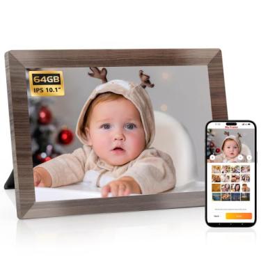 Imagem de Topos de porta-retratos digital e tela sensível ao toque WiFi de 10,1"