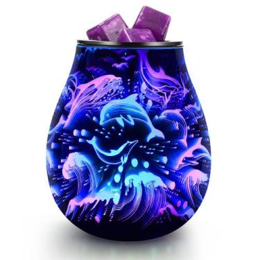 Imagem de Aquecedor elétrico de cera inrorans Dolphin Oil Burner 3D Glass