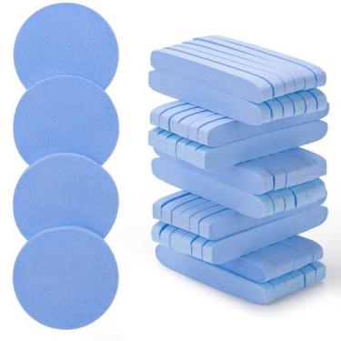 Imagem de Esponja facial Luxiv comprimida 120 unidades para limpeza de maquiagem