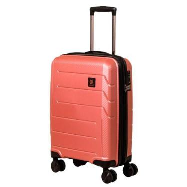 Imagem de Mala Pequena De Bordo Navegat Expansível Rosê Gold Rodas Duplas Cadead