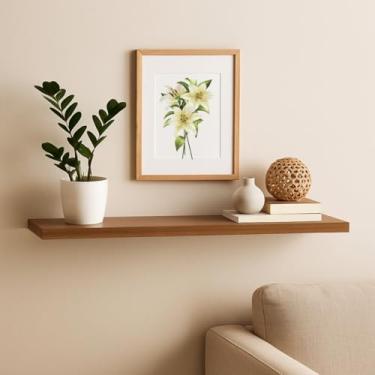 Imagem de Prateleira Mdf Madeirado Louro Freijó 60x20cm Suporte Invisível Flutuante