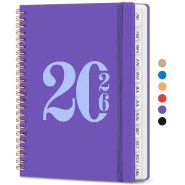 Imagem de Agenda 2026, agenda semanal e mensal, janeiro de 2026 a dezembro de 2026, agenda de calendário de capa dura 2026 com abas e bolso interno, material escolar para mulheres e homens - A5 (16 cm x 21,6 cm