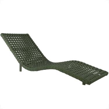 Imagem de Espreguiçadeira de Alumínio para Piscina e Área Externa, Turquesa, Design Vazado, Reclinável, Mobiliário de Jardim (Verde)