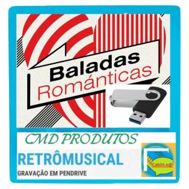 Imagem de Pen drive 8gb com Músicas = Baladas Românticas Nac. e Internac. (mp3) Em Pastas