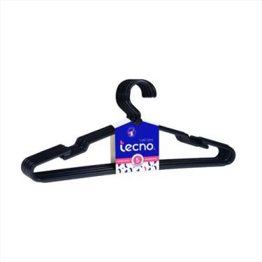 Imagem de Cabide Especial Atacado Organizador GuardaRoupa 38cm kit 5un Preto Pre