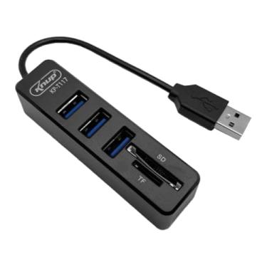 Imagem de Hub USB 2.0 480Mbps 3 Portas 1Leitor SD 1 leitor Micro SD/Adaptador Expansor Rápido