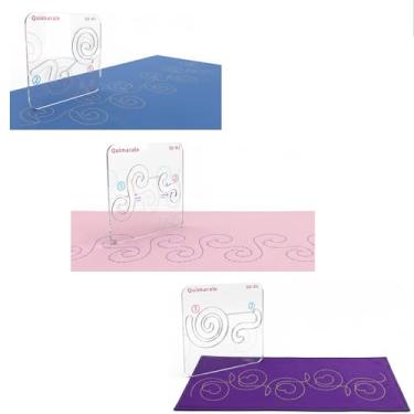Imagem de Quimarale Swirl Design Free Motion Quilting Templates Series Inclui Instrução Quilting Modelos para Quilting Máquina de Quilting Design Criativo Estênceis Suprimentos para Máquina de Costura Doméstica